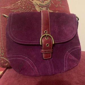 Small Purple Suede Coach bag NO STRAP